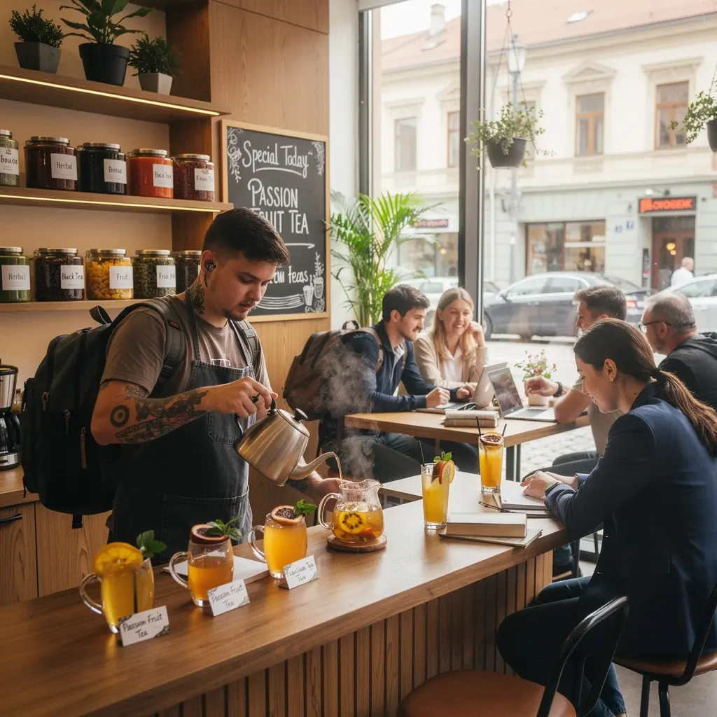 Zelené listy mučenky spolu s čerstvým ovocím na bielom pozadí.
