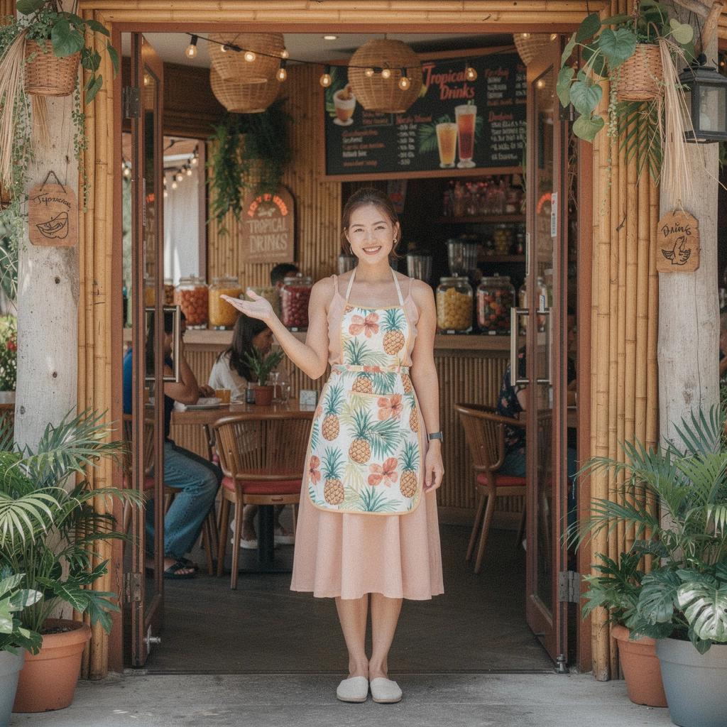 Nápoj z marakuje v sklenenej nádobe, obklopený exotickými ovocnými plodmi.